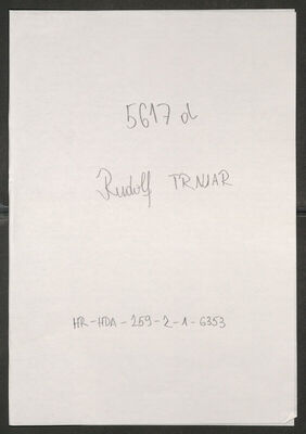 Trnjar, Rudolf, 24.6.1907. Policijski karton