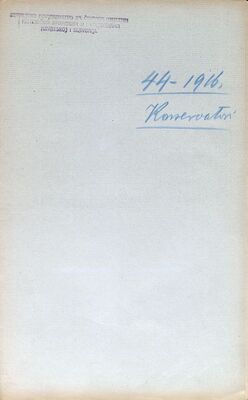 Imenovanje konzervatora za razdoblje 1916. - 1920. godina