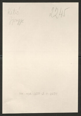 Kitić, Đorđe, 1892. Policijski karton