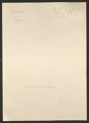 Pivarić, Ivan, 29.4.1912. Policijski karton