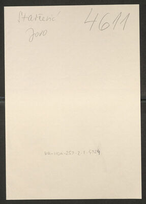 Starčević, Jovo, 1905. Policijski karton