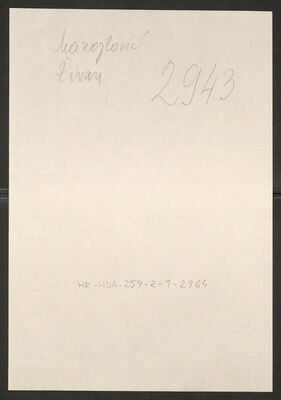 Manojlović, Živan, 1890. Policijski karton