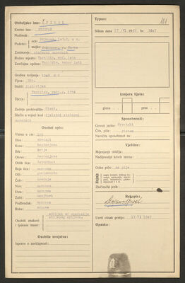 Špigel, Stjepan, 8.5.1908. Policijski karton