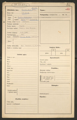 Šurina, Greta rođ. Hlavka, 9.2.1902. Policijski karton