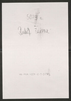 Šlapak, Rudolf, 13.1.1913. Policijski karton