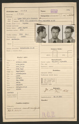 Roth, Ivan, 14.1.1913. Policijski karton