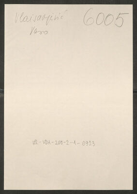 Vlaisavljević, Vaso, 1.1.1901. Policijski karton