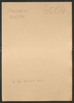 Vlaisavljević, Vladislav, 14.7.1900. Policijski karton