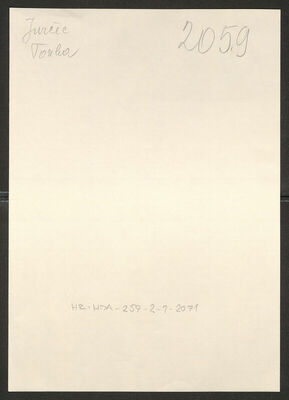 Jurčec, Tonka, 13.1.1911. Policijski karton