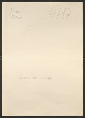 Stokić, Petar, 1.1.1905. Policijski karton