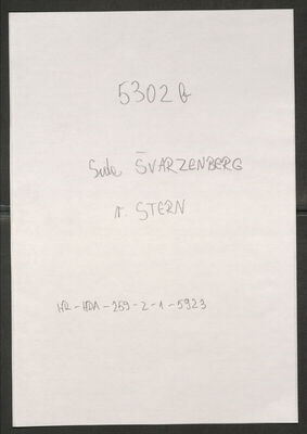 Švarzenberg, Sida rođ. Stern, 31.3.1884. Policijski karton