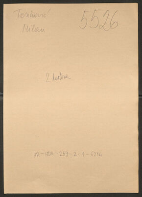 Tonković, Milan, 27.3.1909. Policijski karton