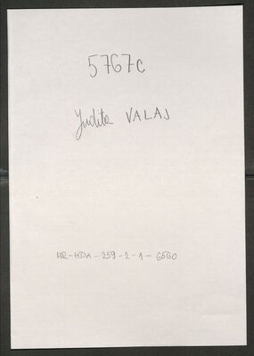 Valaj, Judita, 1918. Policijski karton