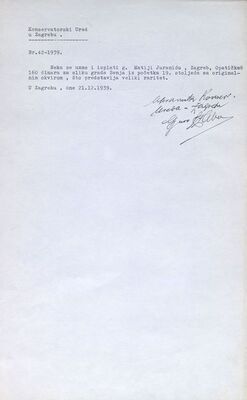 Isplata Matiji Juraniću za sliku grada Senja