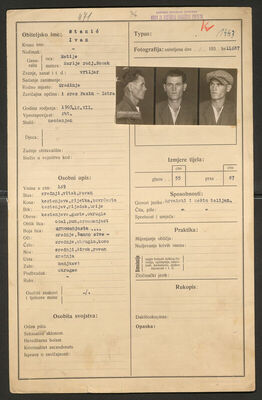 Stanić, Ivan, 12.7.1903. Policijski karton