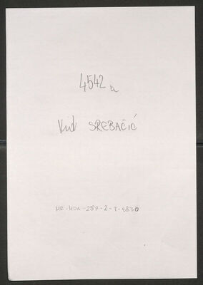 Srebačić, Vid, 28.12.1916. Policijski karton