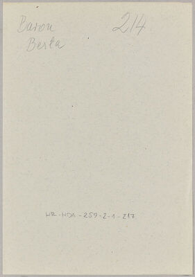 Baron, Berta, 1872. Policijski karton