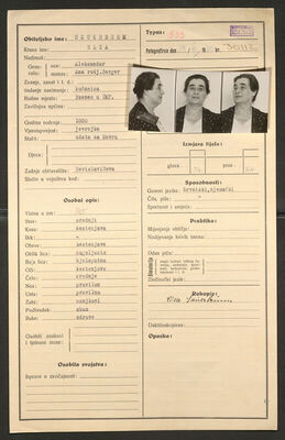 Sauerbrum, Elza, 1880. Policijski karton