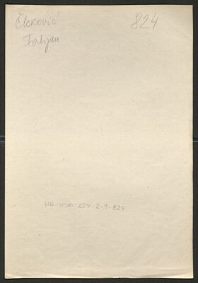 Čleković, Fabijan, 11.3.1899. Policijski karton