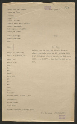 Ružić, Tomo. Policijski karton