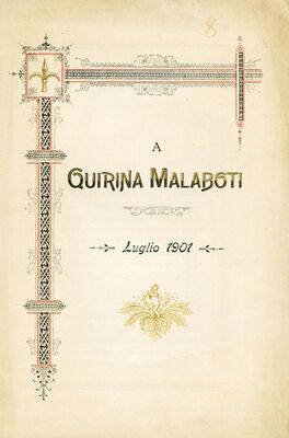 A QUIRINA = Quirina MALABOTI, Luglio = srpanj 1901.