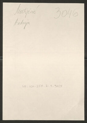 Matijević, Andrija, 12.7.1920. Policijski karton