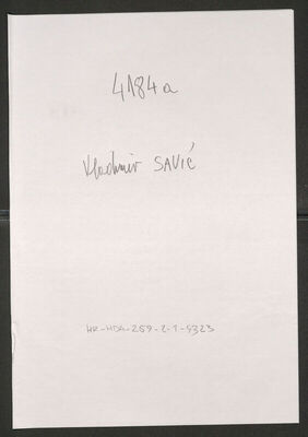 Savić, Vladimir, 7.10.1910. Policijski karton