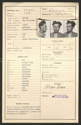 Fergec, Ivan, 1911. Policijski karton