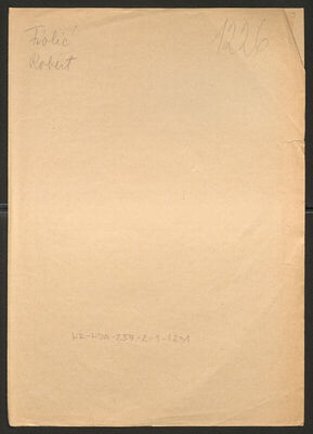 Fiolić, Robert, 15.12.1922. Policijski karton