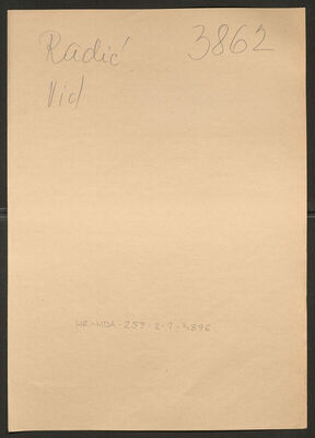 Radić, Vid, 21.3.1912. Policijski karton