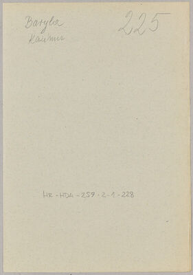 Baryla, Kazimir, 18.2.1919. Policijski karton