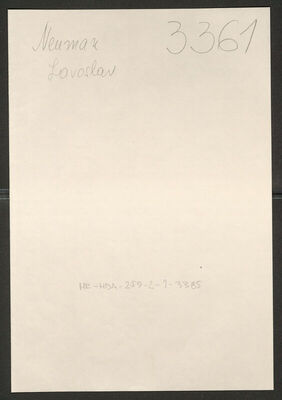 Neuman, Lavoslav, 1.4.1869. Policijski karton