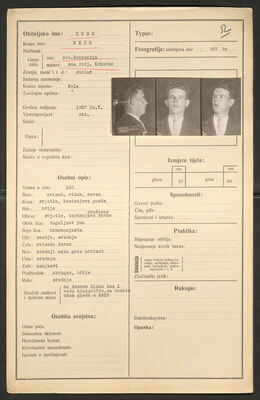 Rugo, Nero, 24.5.1907. Policijski karton