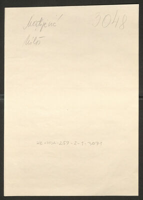 Matijević, Miloš, 1.9.1902. Policijski karton