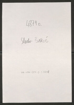 Šarić, Slavko, 1.1.1913. Policijski karton