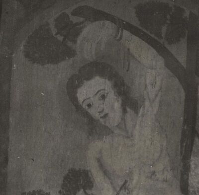 Draganić (Goljak Draganićki) - Kapela sv. Trojstva, detalj slike sv. Sebastijana