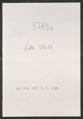 Valić, Luka, 18.10.1898. Policijski karton