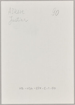 Aškerc, Justina, 23.1.1921. Policijski karton