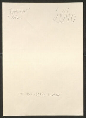 Jovanović, Petar, 10.5.1903. Policijski karton