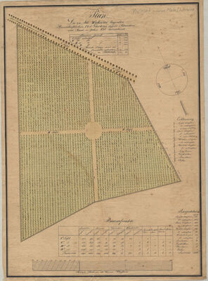 PLAN DES ZU ALT WUKOVAR LIEGENDEN HERSCHAFTLICHEN OBST=GARTENS DESSES SITUATION UND STAND IM JAHRE 838 DARSTELLEND