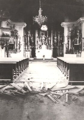 Pokupsko - Crkva Uznesenja Blažene Djevice Marije (sv. Ladislava), oštećena unutrašnjost