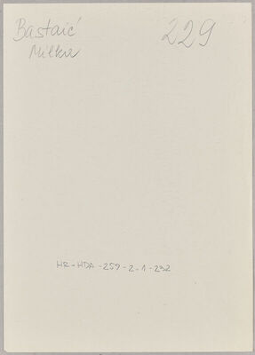 Bastaić, Milka, 28.3.1910. Policijski karton