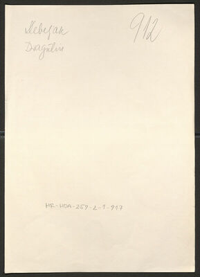 Debeljak, Dragutin, 1900. Policijski karton