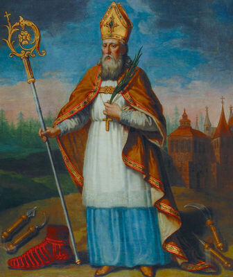 Slika sa zastave njemačkog postolarskog ceha iz Osijeka - Nutarnji grad