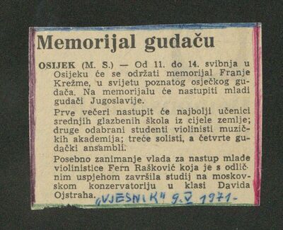 Najava Memorijala 