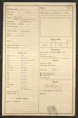 Ruso, Mario, 21.2.1920. Policijski karton