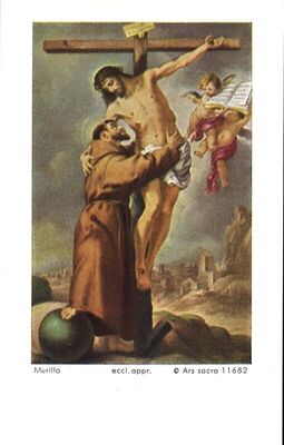 Sveti Franjo Asiški grli Isusa na križu prema slici Bartoloméa Estebana Murilla