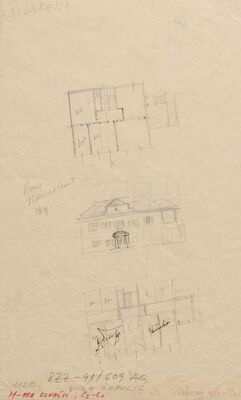 Vila Čepulić, skice pročelja i tlocrta