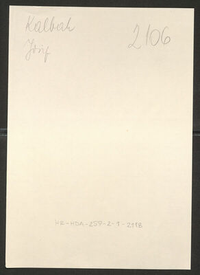 Kalbah, Josip, 4.2.1918. Policijski karton