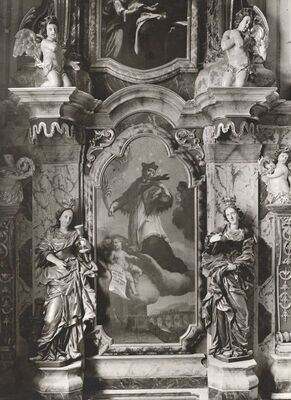 Samobor - Franjevačka crkva Uznesenja Blažene Djevice Marije, detalj oltara sv. Ivana Nepomuka